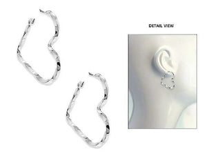 SILVER HEART EARRINGS ( 3827 S )