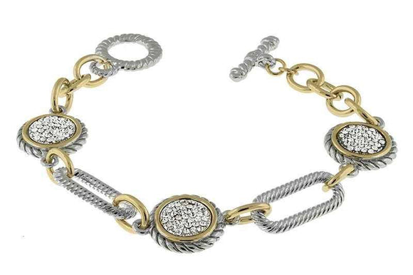 SILVER GOLD BRACELET TOGGLE ( 6506 ) - Ohmyjewelry.com