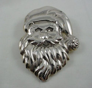 Large Silver Santa Clause Head Pendant or Brooch95-4147