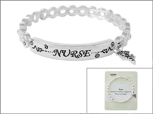 SILVER STRETCH BRACELET NURSE ( 01691 AS )