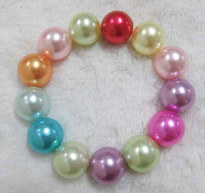 LIGHT MULTI COLOR PEARL STRETCH BRACELET ( 602 )