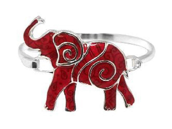SILVER BANGLE RED ELEPHANT ( 00624 ASRD ) - Ohmyjewelry.com