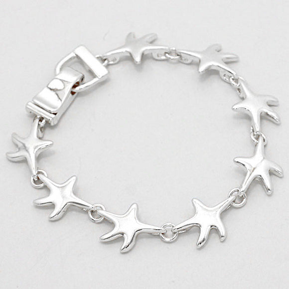 SILVER MAGNETIC STARFISH BRACELET ( 3456 )