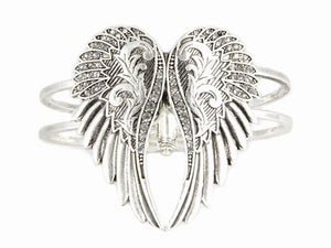 Silver Wings with Hinged Bangle ( 8068 ) - Ohmyjewelry.com