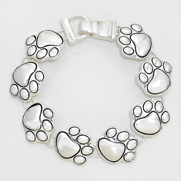 Silver Paw School Magnetic Bracelet ( 4984 )