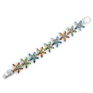 Multi Color Starfish Theme Magnetic Bracelet