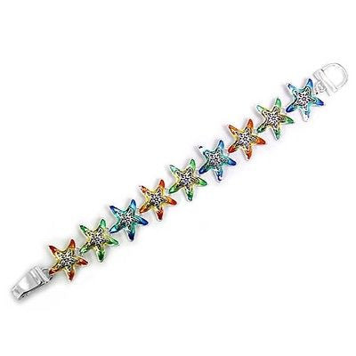 Multi Color Starfish Theme Magnetic Bracelet