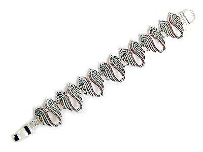 Silver Magnetic Bracelet with Multi Color Wings ( 7788 ASMX )
