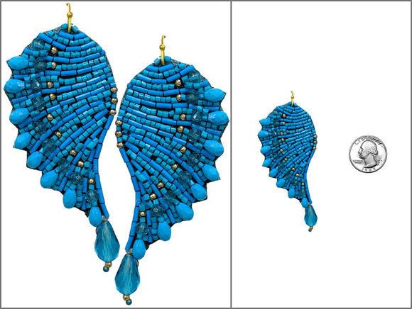 TURQUOISE WING EARRINGS ( 4518 TQMT )