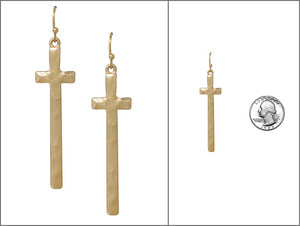 GOLD CROSS EARRINGS ( 4821 WG )