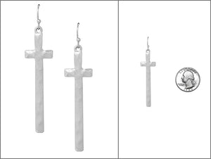 SILVER CROSS EARRINGS ( 4821 WS )