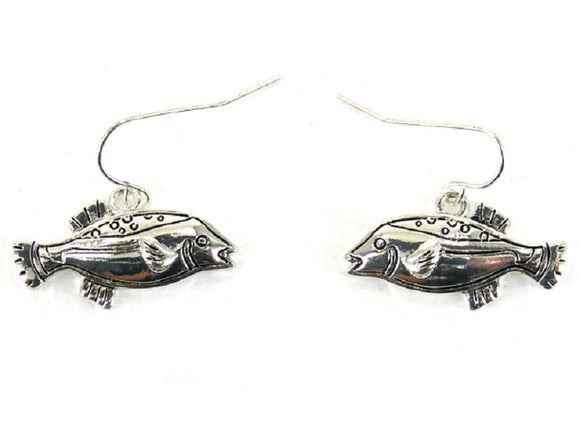Silver Fish Dangle Earrings ( 0367 )