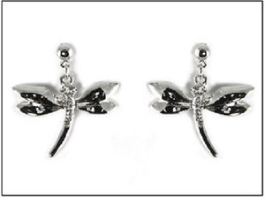 Silver Dangling Dragonfly Earrings ( 1183 )