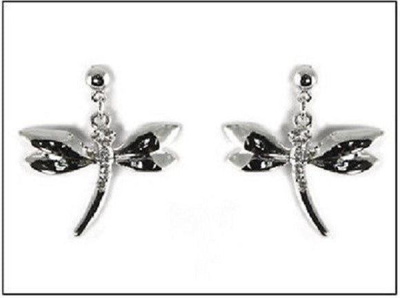 Silver Dangling Dragonfly Earrings ( 1183 )