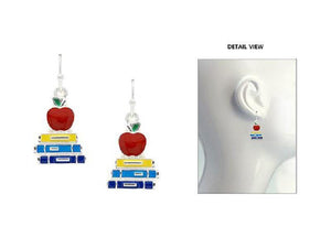1 1/4" Multi Color Enamel Teacher School Theme Dangle Earrings ( 2961 ) - Ohmyjewelry.com