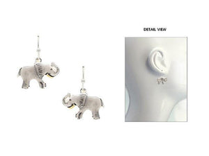 1" Silver Elephant Dangle Earrings ( 2967 ) - Ohmyjewelry.com