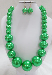 GREEN PEARL NECKLACE SET ( 602 GN )