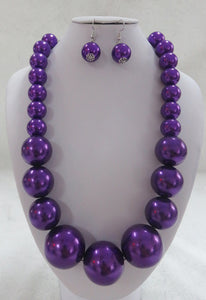 PURPLE PEARL NECKLACE SET ( 602 PP )