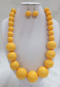 YELLOW PEARL NECKLACE SET ( 602 YL )