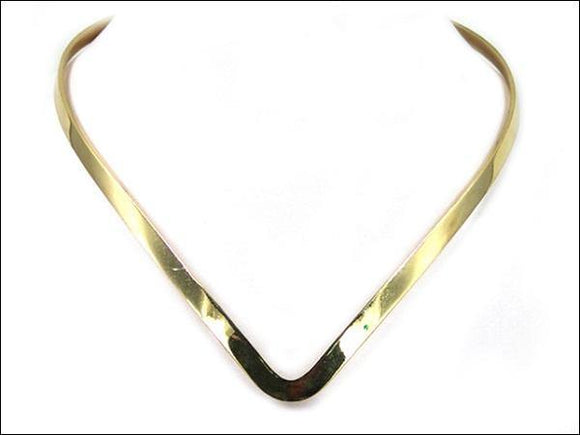 Gold Choker Slider with V Dip ( 2422 LFG ) - Ohmyjewelry.com