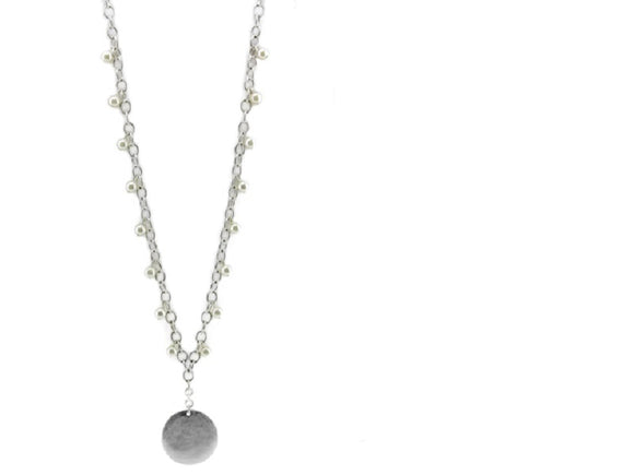 SILVER NECKLACE PEARLS ( 1199 WS )