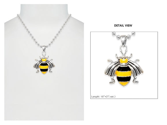 SILVER NECKLACE BEE PENDANT ( 2569 ASMX )