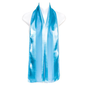 Blue Satin Stripe Scarf