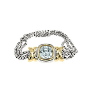 SILVER GOLD CLEAR STONE MAGNETIC BRACELET ( 1148 CL ) - Ohmyjewelry.com