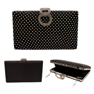 BLACK EVENING BAG AB STONES ( 11673 BK )