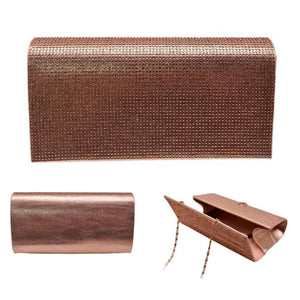 ROSE GOLD EVENING CLUTCH PEACH STONES ( 11925 RGPH )