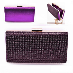 GOLD PURPLE PRINT EVENING BAG ( 12168 GPU )