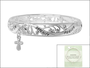 SILVER STRETCH BRACELET SERENITY PRAYER ( 01620 AS )