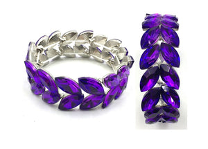 SILVER PURPLE STRETCH BRACELET ( 0103 3U )