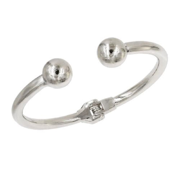 Silver Ball Hinged Cuff Bracelet ( 5341 )