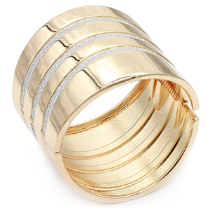 GOLD METAL BANGLE CLEAR STONES ( 5212 GD )