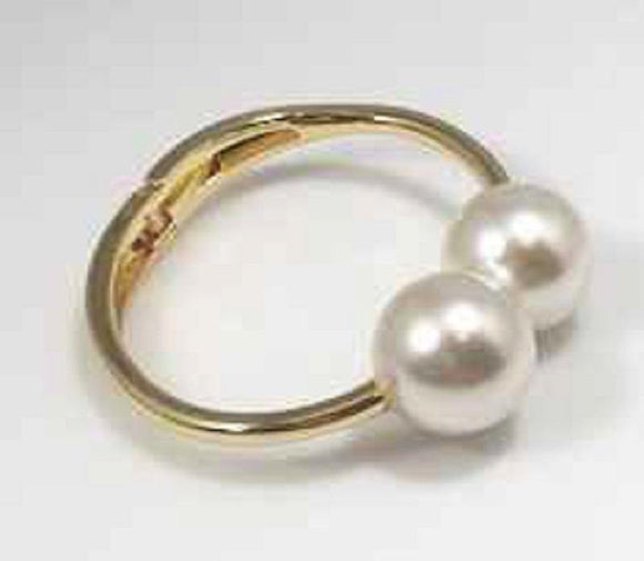 GOLD HINGED CUFF BRACELET WITH CREAM PEARL BALLS ( 3342 ) - Ohmyjewelry.com