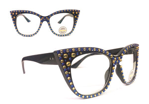 Tortoise shell GLASSES BLUE AND TOPAZ SWAROVSKI UV 400 ( 1071 )