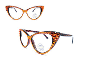 ORANGE Swarovski Stones Fashion Glasses UV 400 ( 591-1 )