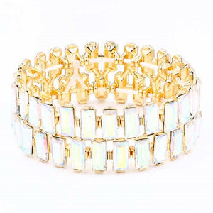 GOLD STRETCH BRACELET AB STONES ( 8046 GDAB )