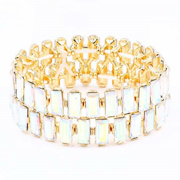 GOLD STRETCH BRACELET AB STONES ( 8046 GDAB )