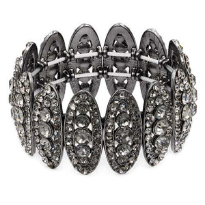 BLACK DIAMOND STRETCH BRACELETS HEMATITE STONES ( 8067 BD )