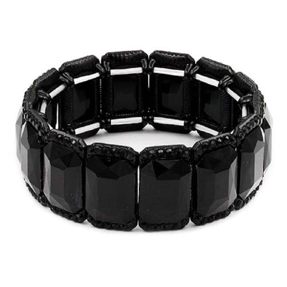 BLACK STONE STRETCH BRACELET ( 8079 JET )