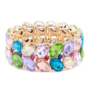 GOLD MULTI COLOR STRETCH BRACELET ( 8082 GDMT )