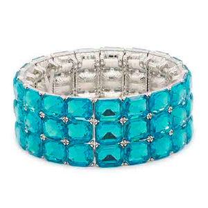 SILVER AQUA STRETCH BRACELET ( 8085 SVAQ )