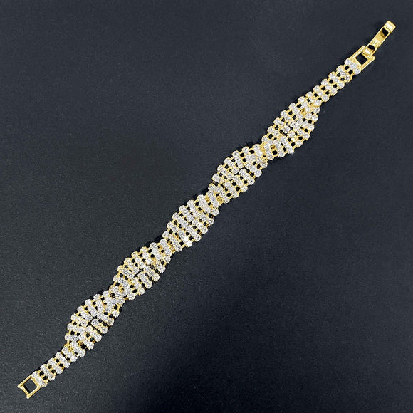 GOLD BRACELET CLEAR STONES ( 0011 G )