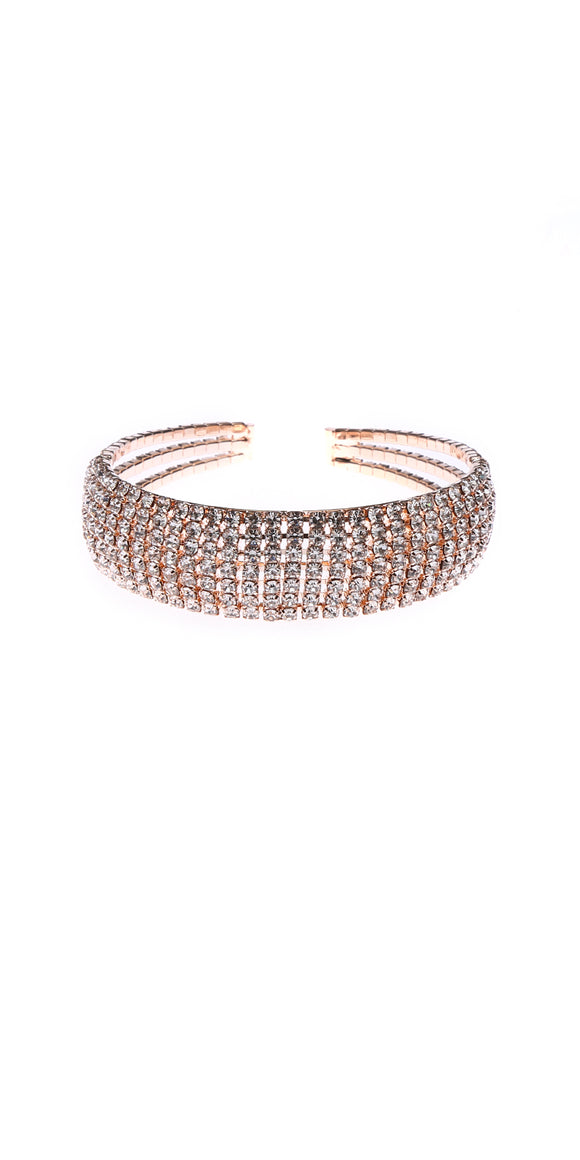 ROSE GOLD BRACELET CLEAR STONES ( 30304 CLRGD )