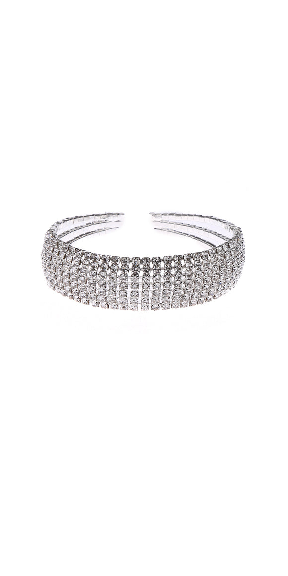 SILVER BRACELET CLEAR STONES ( 30304 CLSV )