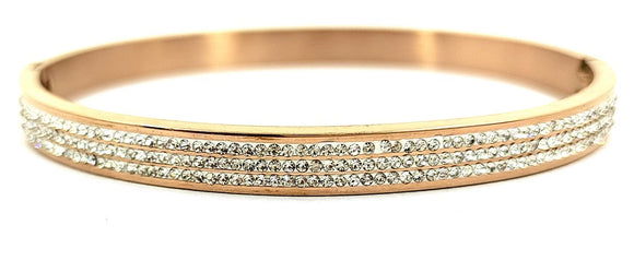 ROSE GOLD BANGLE CLEAR STONES ( 0056 13C )