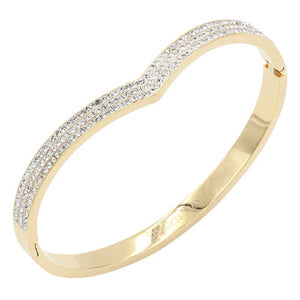 GOLD BANGLE CLEAR STONES ( 4214 GD )