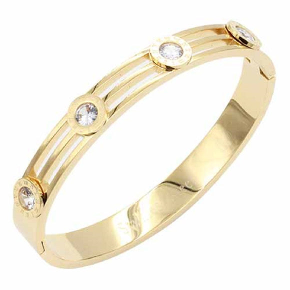 GOLD BANGLE CLEAR STONES ( 4217 GD )